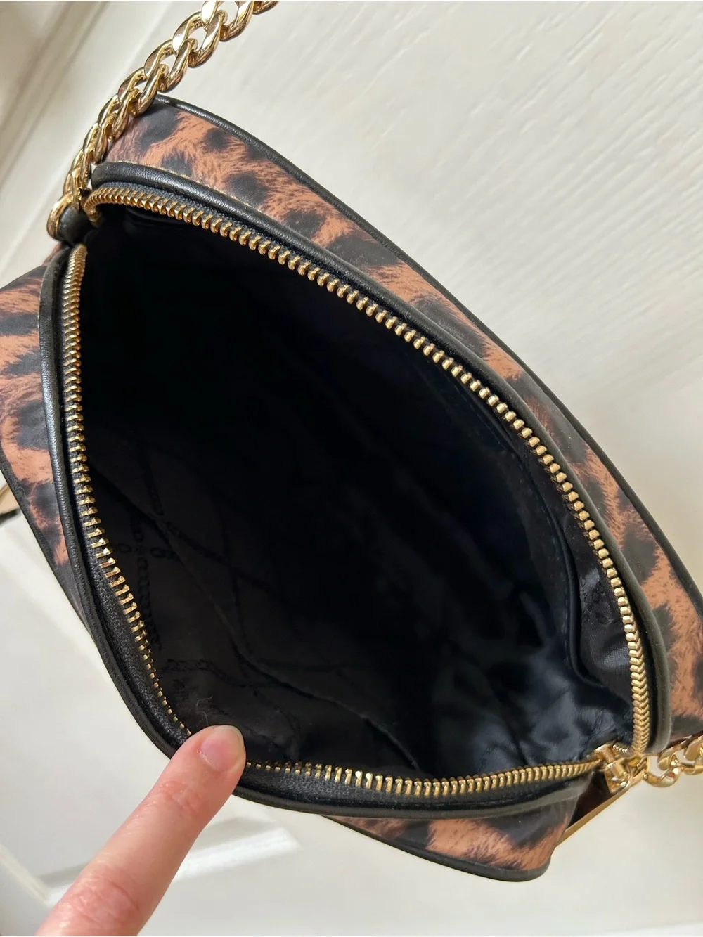 Michael Kors Brown & Black Leopard Print Crossbody Bag - Picture 6 of 8
